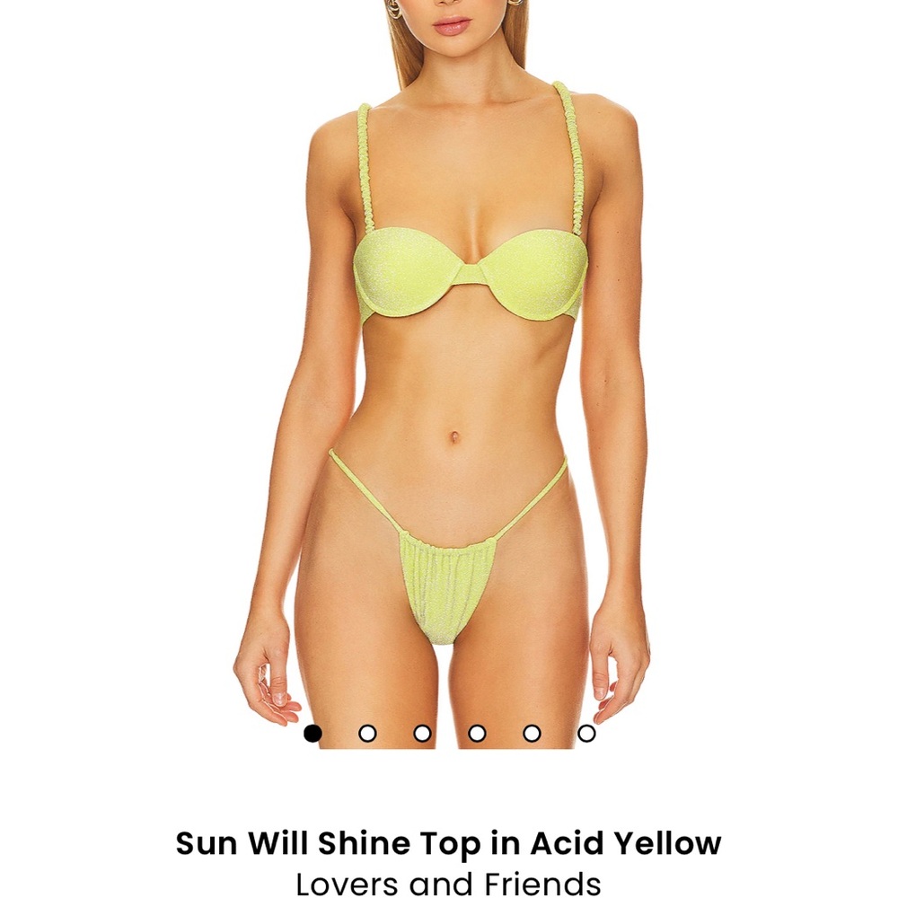 Lovers + Friends Sun Will Shine Acid Yellow Bikini Set Size Medium